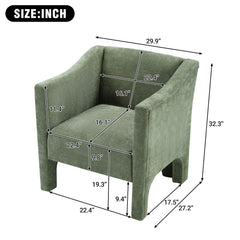 Barrel Accent Chair With Enclosed Arms