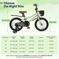 16-Inch Kids Bike Adjustable with Training Wheels for 4-7 Years Old