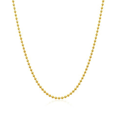 14k Yellow Gold Bead Chain 1.5mm