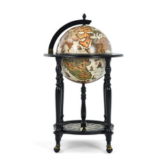 16th Century Nautical Chart Wine Cabinet with Wheels