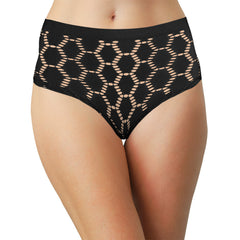 Peek-A-Boo Jacquard Seamless Boyshort in Black or Peach