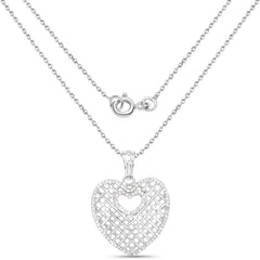 0.52 Carat Genuine White Diamond .925 Sterling Silver Pendant