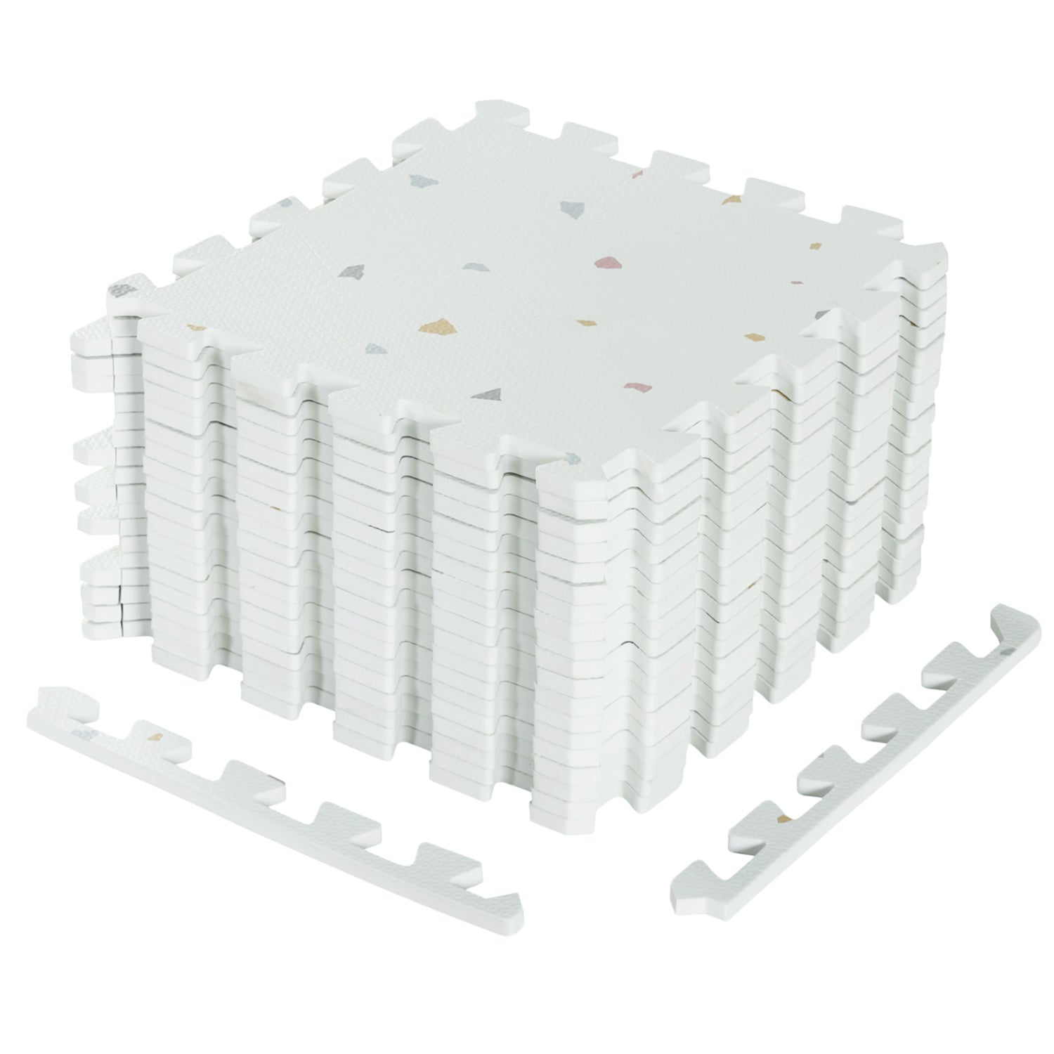 Interlocking Foam Floor Tiles 18-Piece Set - Light Gray