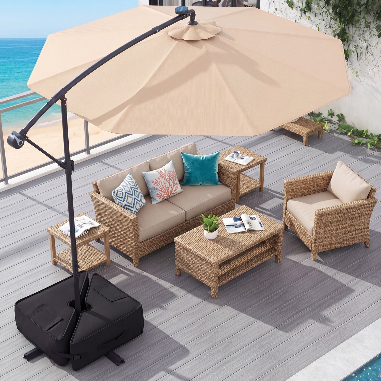 18.5" Square Umbrella Base Weight with Weatherproof Fabric