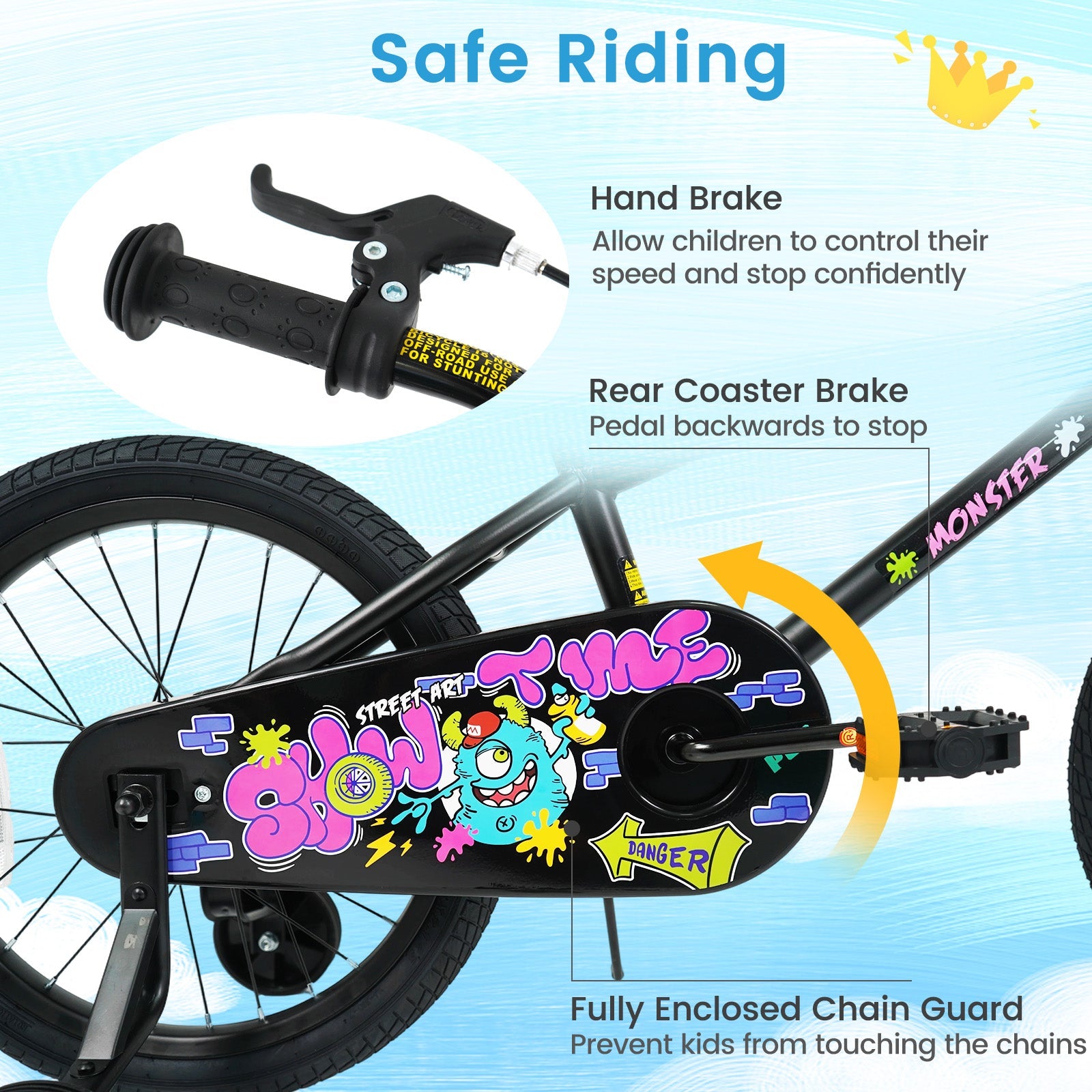18-Inch Kids Bike with Training Wheels for Ages 4-8