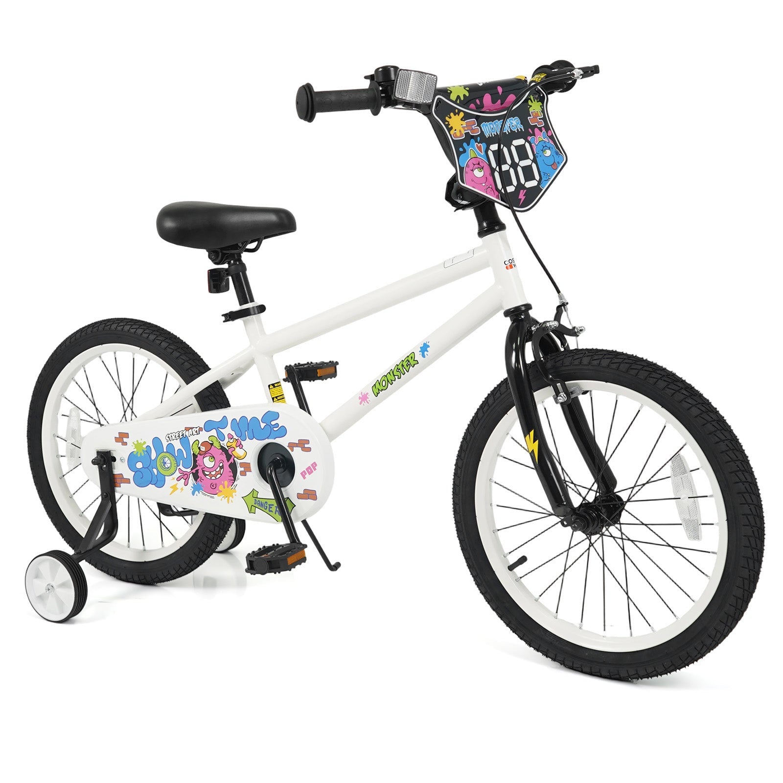 Kids Bike with Training Wheels 12-18 Inch White