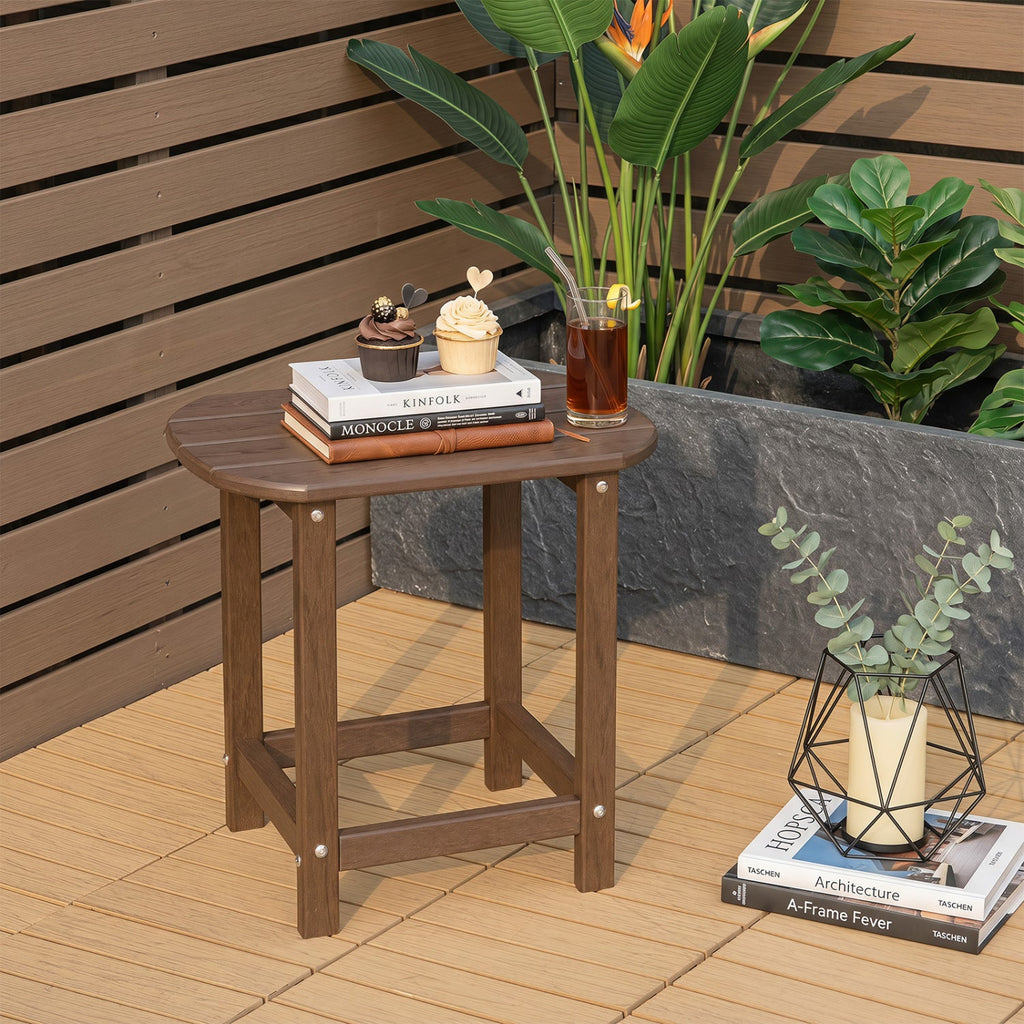 18" Weather Resistant Outdoor Side Table - HDPE Construction