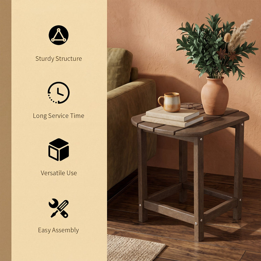 18" Weather Resistant Outdoor Side Table - HDPE Construction