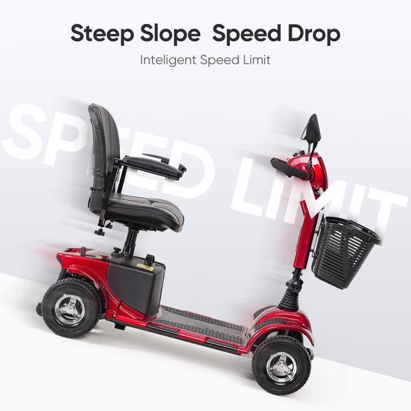 4-wheel Electric Scooter With Basket And Extended Battery - Banned Temu