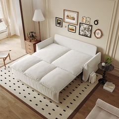 Pull Out Sofa Bed, 3 Seat Convertible Sleeper Sofa With 2 In 1 Pillow And Blanket Set