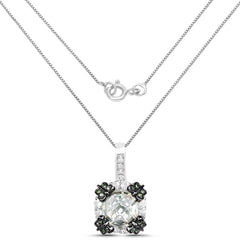 2.72 Carat Genuine Multi Stones .925 Sterling Silver Pendant