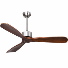 52 Inch Modern Ceiling Fan Indoor Outdoor Brushed Nickel Finish with Remote