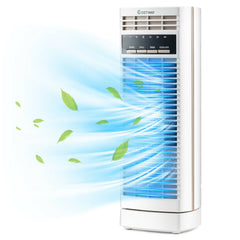 14 Inch Mini Oscillating Tower Fan Electric Desk Fan with 3 Speed and Timer-White