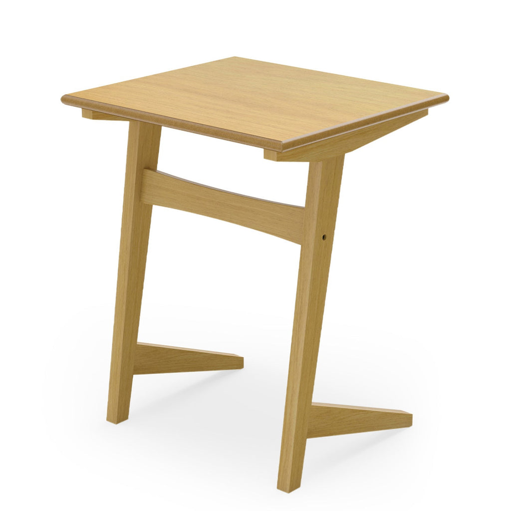 C-Shaped End Table Set of 2 with Wood Veneer Top