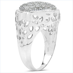 0.54 Carat Genuine White Diamond .925 Sterling Silver Ring