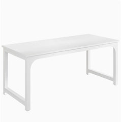 Executive Desk, Large Office Computer Workstation With Thick Frame - White