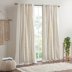 Cotton Chenille Stripe Curtain Panel 50x84