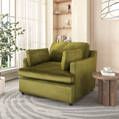 Mirod Oversized Velvet Accent Chair with Armrest Cushions