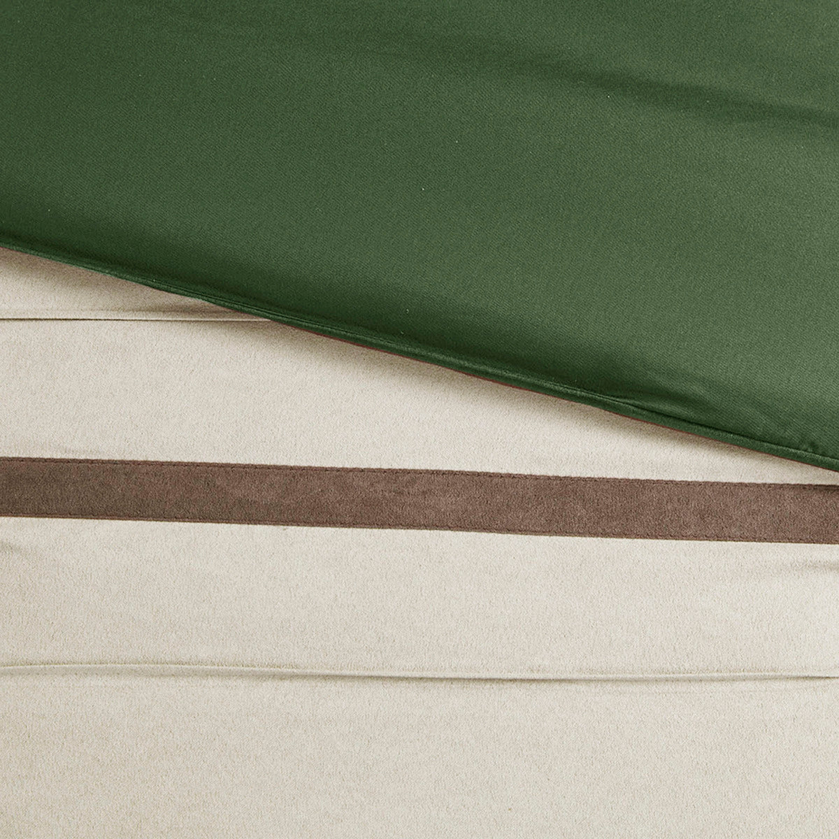 7 Pc Pieced Faux Suede Comforter Set Green King
