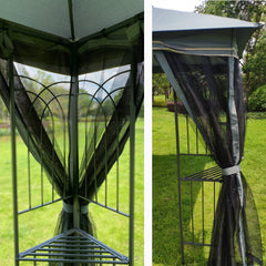 13x10 Outdoor Patio Gazebo Canopy Tent with Ventilated Double Roof and Mosquito Net