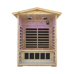 Thermora Luxury 2-Person Outdoor Low EMF Hemlock Infrared Sauna With Bluetooth And Chromotherapy Light (SAK97318)