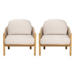 Grotta Outdoor Wood Club Chair Set of 2