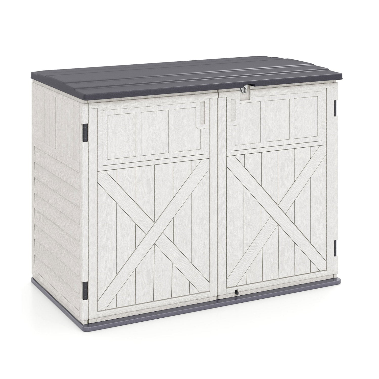 20 Cu.Ft Horizontal Resin Storage Shed with Adjustable Shelf