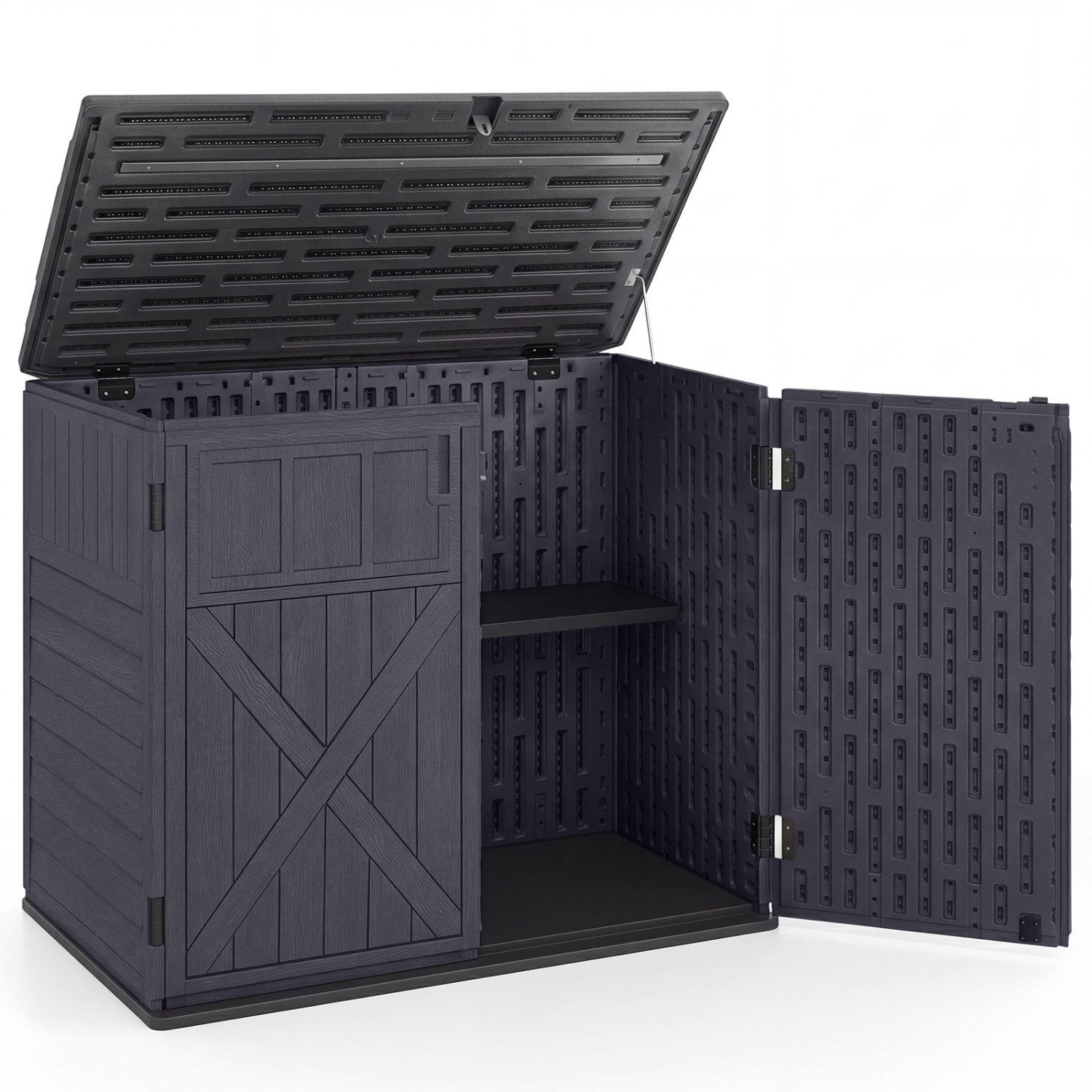 20 Cu.Ft Horizontal Resin Storage Shed with Adjustable Shelf