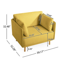 Modern Upholstered Accent Chair with Soft Cushions and Sleek Armrest Design