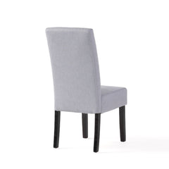 Amaranthine Upholstered Dining Chair With High Back And Wood Legs (Set of 2) - Light Gray