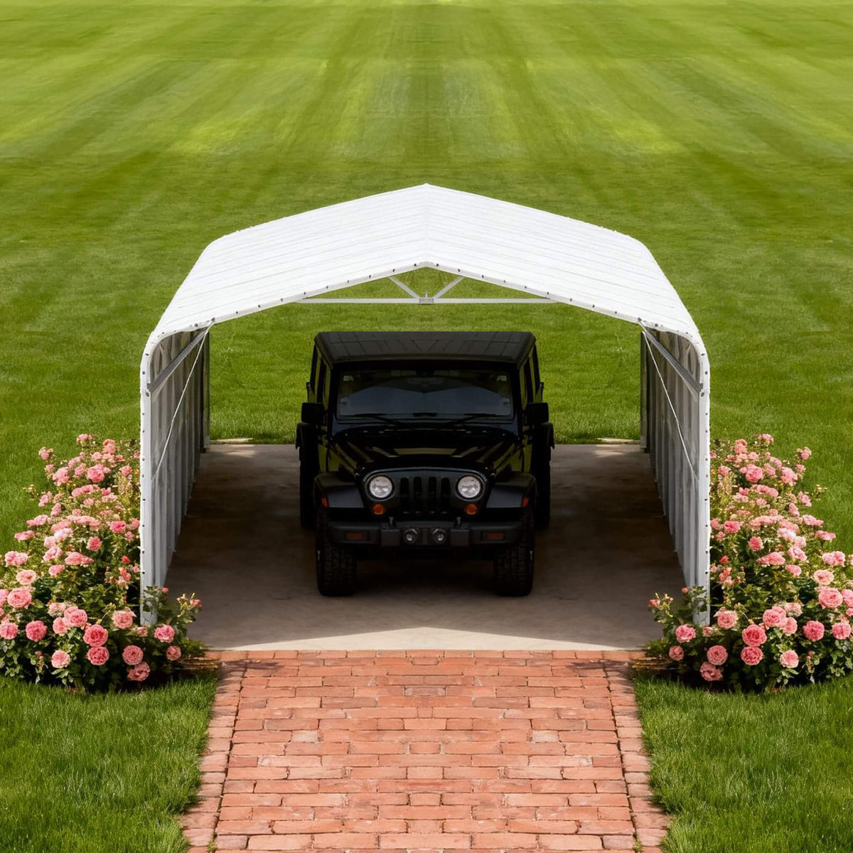 [20X30FT] Heavy-Duty Outdoor Galvanized Steel Carport (SAK21596)