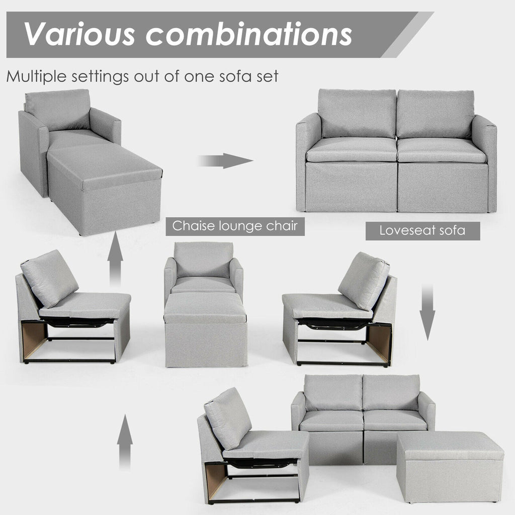 Convertible L-Shaped Sectional Sofa Couch with Reversible Chaise