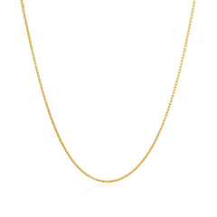14k Yellow Gold Diamond Cut Round Wheat Chain 0.6mm