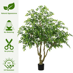 7FT Artificial Banyan Tree Realistic Silk Leaves