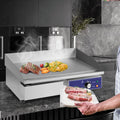 22 Inch Countertop Electric Griddle 2000W 110V Commercial Stainless Steel Grill-Silver