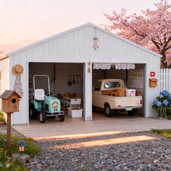 [22X23FT] Heavy-Duty Double Garage Steel Barn Storage Shed (SAK94567)