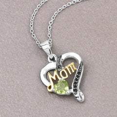 0.49 Carat Genuine Peridot and Black Spinel .925 Sterling Silver Pendant