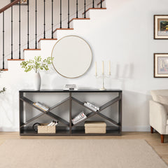 Modern X-Frame Console Table – Elegant Entryway and Office Storage