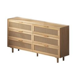 51.18' 6-Drawers Rattan Storage Cabinet