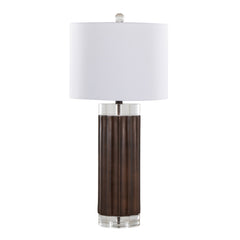 Cylinder Fluted Contemporary Polyresin Table Lamp Set of 2