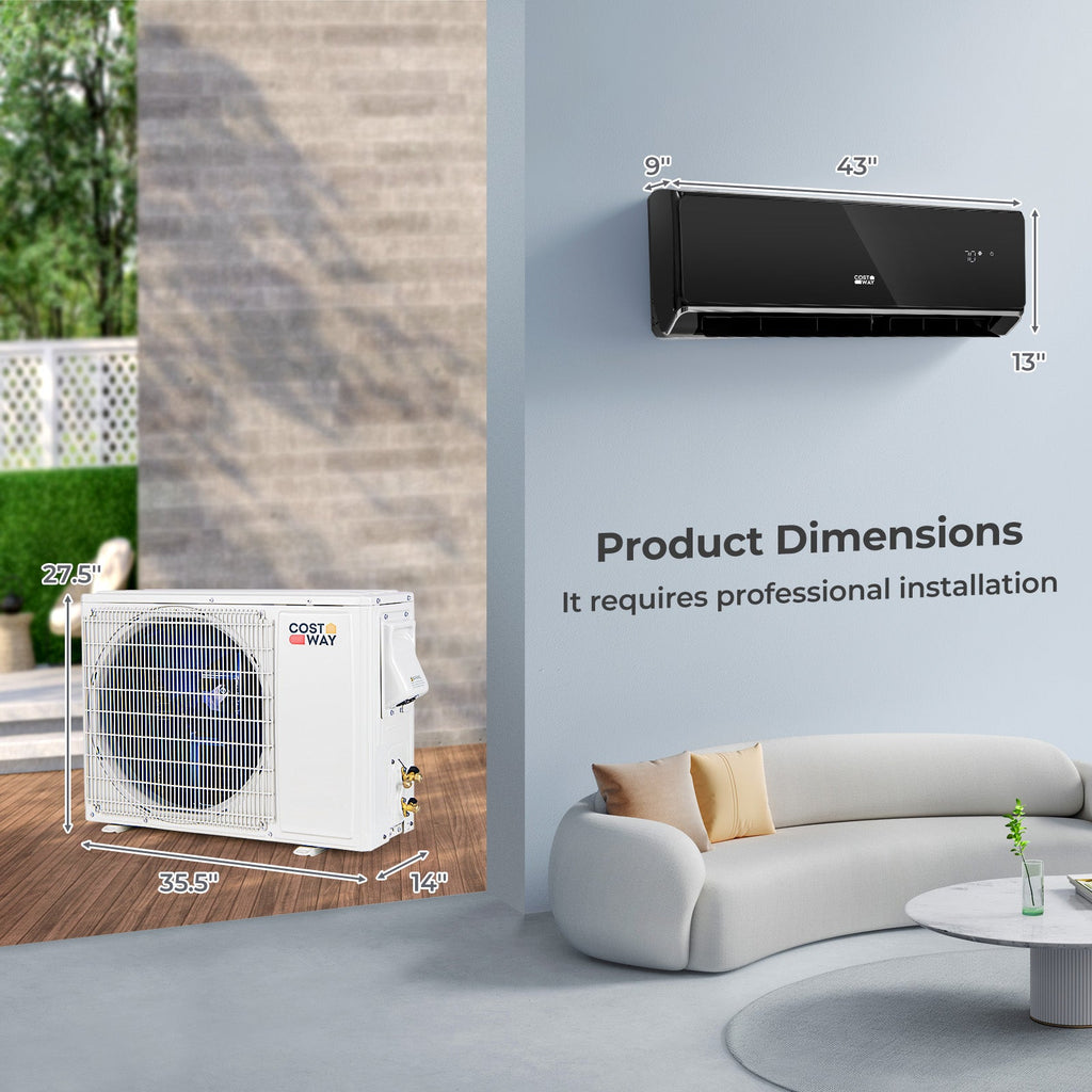 Energy Star Certified 24000 BTU 21 SEER2 208-230V Mini Split Air Conditioner and Heater Black Wifi Enabled