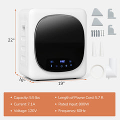 Portable Clothes Dryer Compact Drying Machine 800W Electric Laundry Dryer