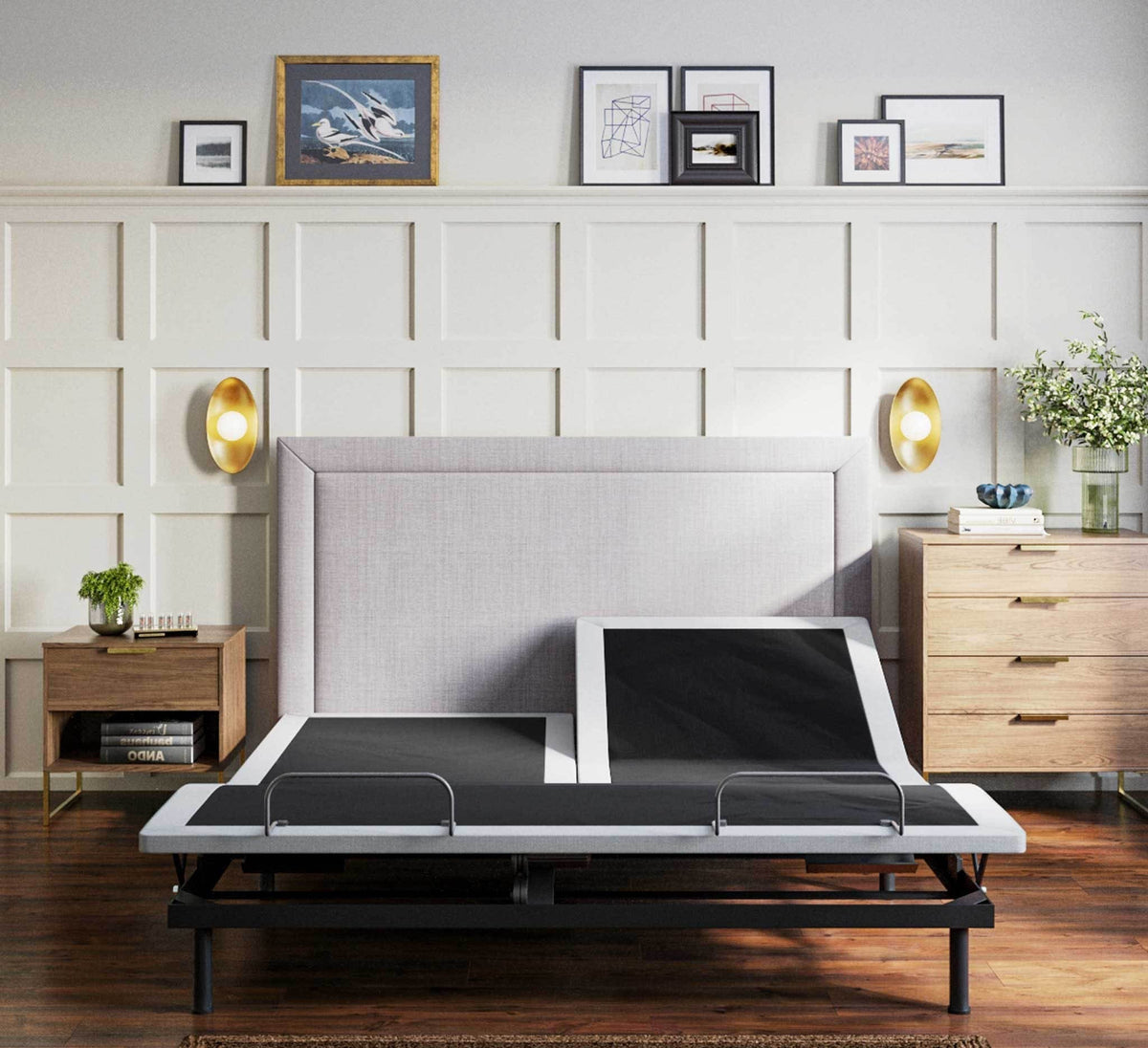 BTX4 Split Top Queen Adjustable Bed Base With Head and Foot Position Adjustment