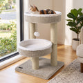 24" Cat Tower with Plush Perches & Scratching Posts