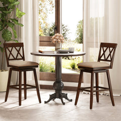 24 Inch Counter Height Barstools Set of 2 with Backrest and Seat Cushion