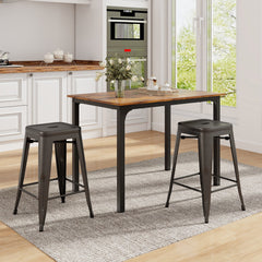 24 Inch Set of 4 Tolix Style Counter Height Barstool Stackable Chair-Gun