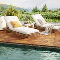 Acacia Wood Interlocking Deck Tiles 24x12 Inch - 36 Pack