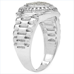 0.20 Carat Genuine White Diamond .925 Sterling Silver Ring