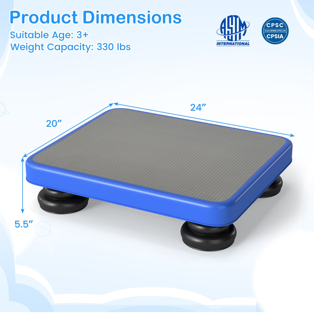 Kids Rebounder Bouncing Board 24x20" with Elastic Ropes