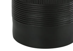 Contemporary Black Resin Table Lamp with Ivory Shade, 24 inches High